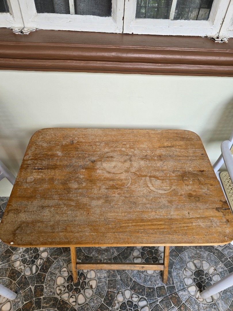 Wooden folding table (Category: Tables & Sets) located in Las Pinas. Submitted by southerncloset (Listing ID 1468735798, Image 2). Description: .
