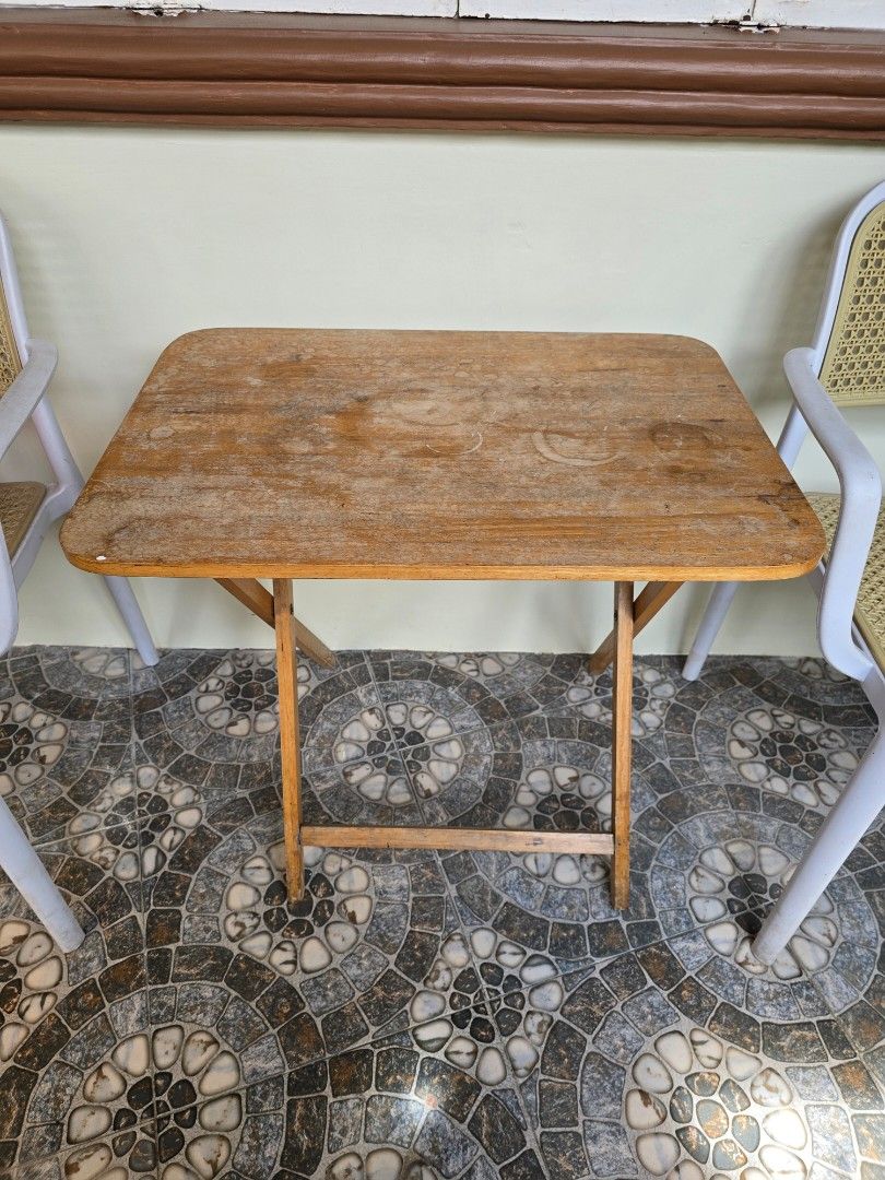 Wooden folding table (Category: Tables & Sets) located in Las Pinas. Submitted by southerncloset (Listing ID 1468735798, Image 1). Description: .