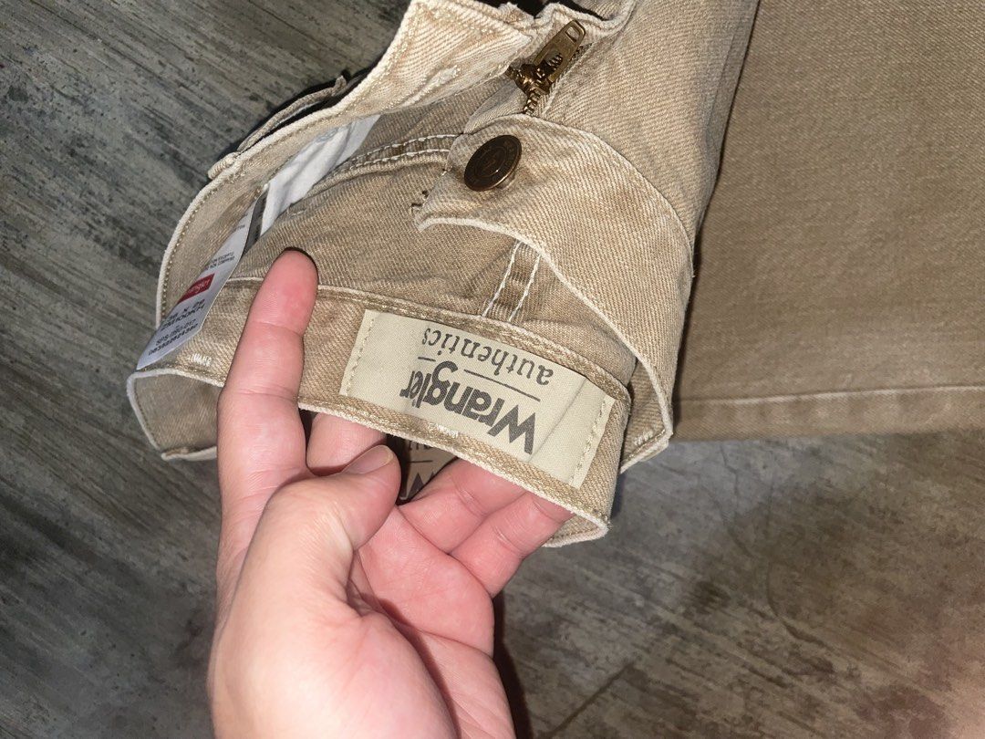 Wrangler Authentics Tan Denim Jeans Size 36x29 (Category: Jeans) located in Caloocan City. Submitted by grandhawk-a3f0a4 (Listing ID 1468881735, Image 3). Description: - Brand: Wrangler Authentics - Size: 36 x 29 - Color: Versatile tan / khaki shade - Material: Sturdy, durable cotton fabric - Design: Classic five-pocket styling - Closure: Metal button with zip fly - Condition: Clean hems and solid construction throughout.