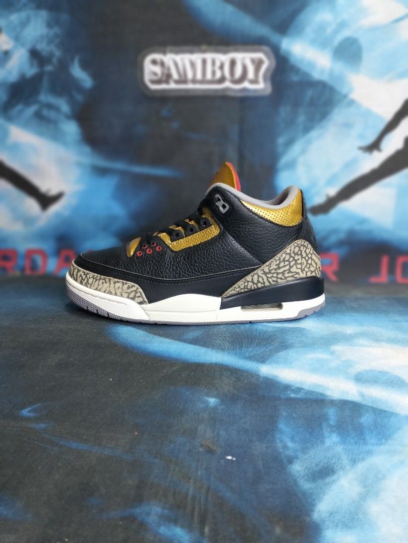 Wts (Category: Sneakers) located in Polomolok. Submitted by thriftnisam (Listing ID 1468812553, Image 3). Description: ⛔ Jórdan 3 Retro Black Cement Gold ⛔ Size 8.5 Us 26.5 Cm Excellent Condition Legit Authentic Pair ✅ 2500+Sf 📌 Pm 📥.