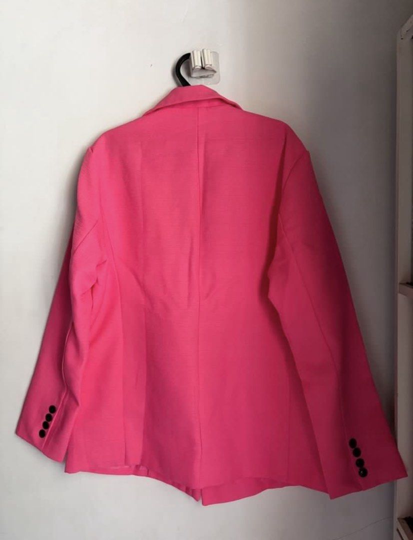 Wynn Pink Double Breasted Blazer Jacket (Category: Coats, Jackets and Outerwear) located in General Trias. Submitted by r_bimil (Listing ID 1468722182, Image 2). Description: Wynn Pink Double Breasted Blazer Jacket for sale!.