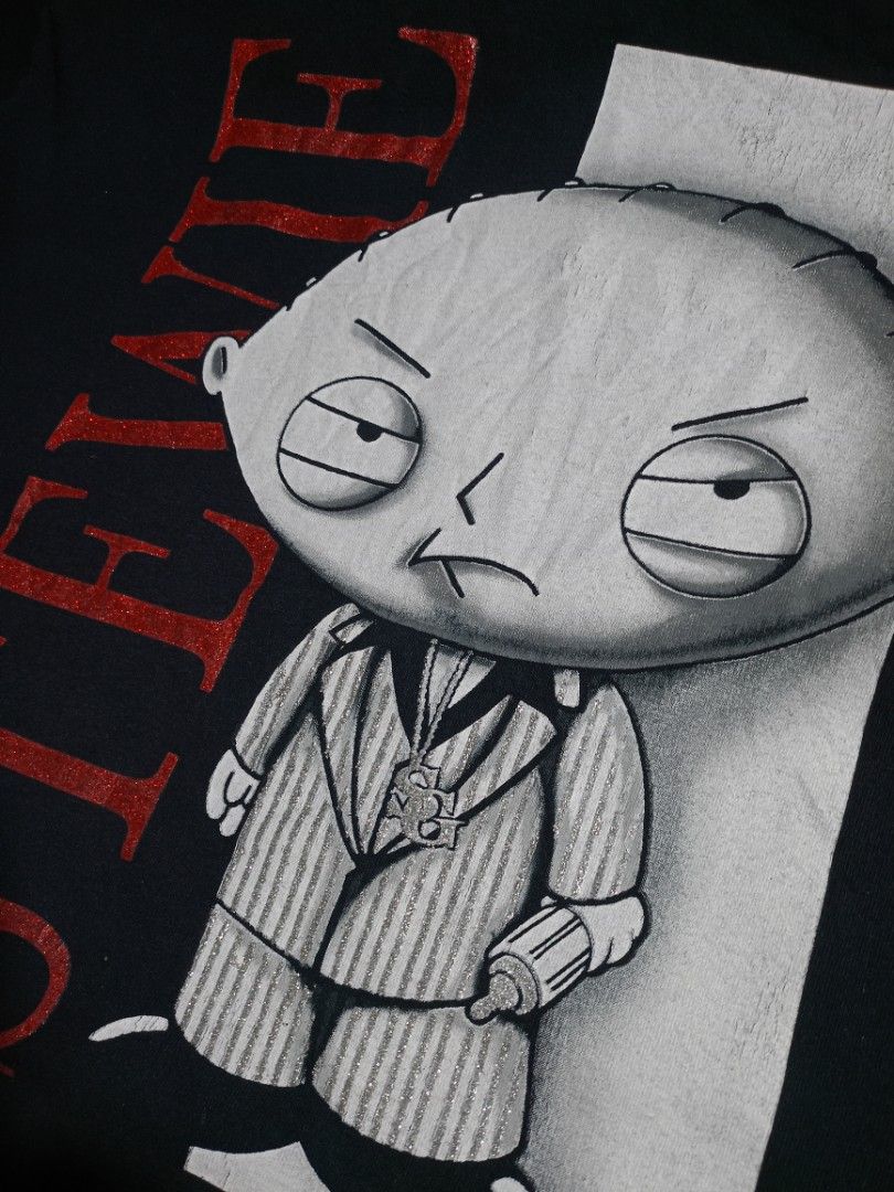 Y2K Vintage Tshirts (Category: Tshirts & Polo Shirts ) located in Manila. Submitted by gfinds. (Listing ID 1468832710, Image 1). Description: Y2K-era Family Guy "Scarface" Stewie Griffin graphic t-shirt Condition: 9/10 Size: Large To XL CR: 9/10 Good Condition Gildan on tag‼️ PM for More information and Details.