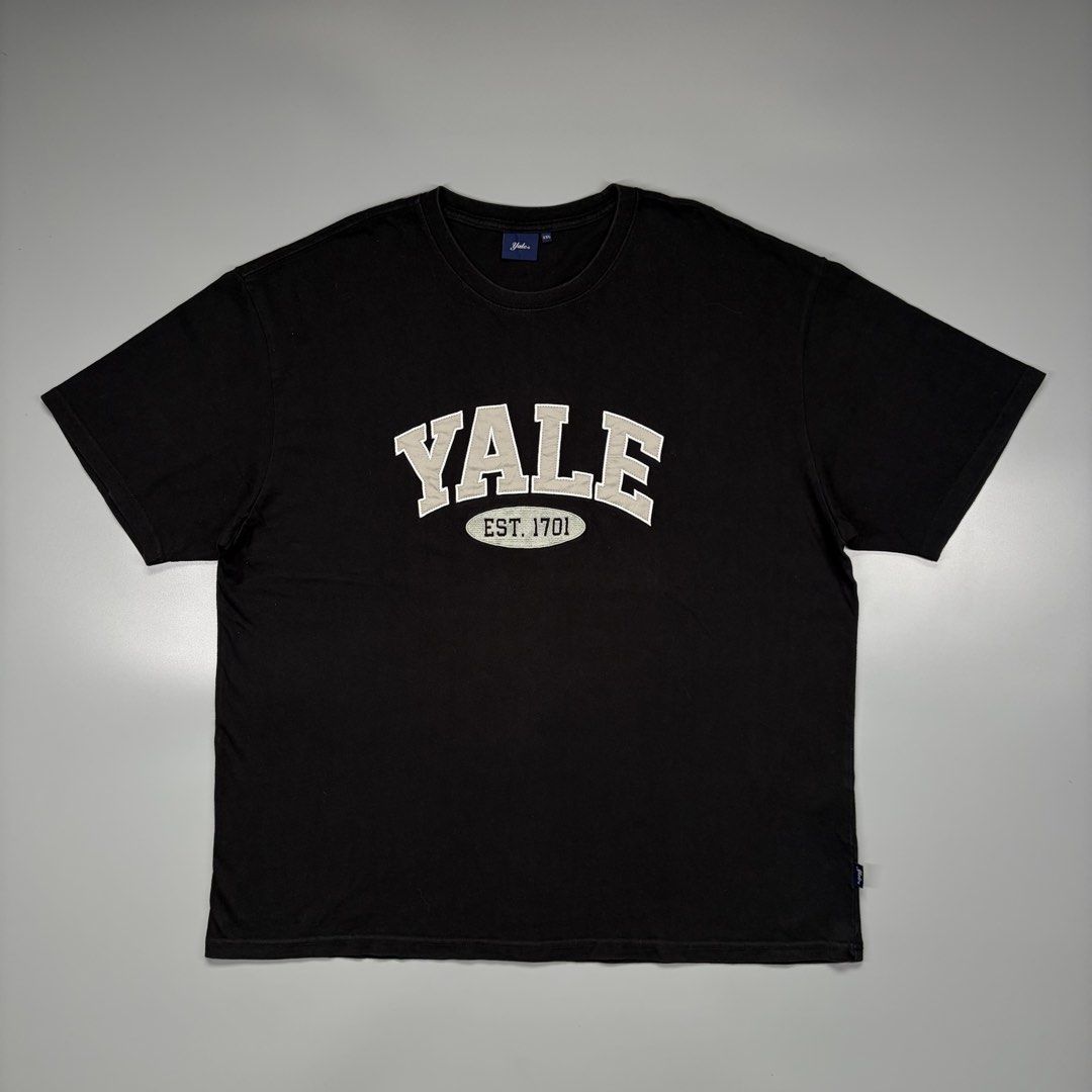 Yale University Embroidered Logo (Category: Tshirts & Polo Shirts ) located in Cavite. Submitted by onebeancent (Listing ID 1468911169, Image 2). Description: Size: XL TO XXL Dimension: 25" Width | 30" Length Color: Black Color Rate: 10/10 Issue: None Condition: Like new‼️ Price: 550php Additional Shipping Fee (J&T Small Pouch) 75php Luzon 100php visayas 120php mindanao.