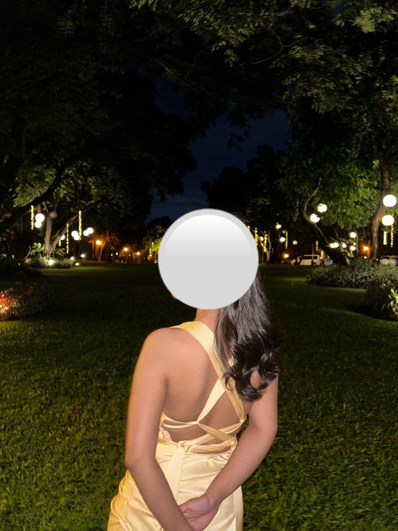 Yellow Maxi Dress (Category: Evening dresses & gowns) located in Makati City. Submitted by missy.ou (Listing ID 1468829480, Image 3). Description: FOR RENT: Custom-made/altered elegant Yellow Satin-like maxi dress for my 4’9” up to 4’11” girlies. Simple, classy, and elegant! This beautiful butter-yellow shade gives a soft, feminine look, making it perfect for your next special event. Designed with a ruched waist to accentuate a more flattering si