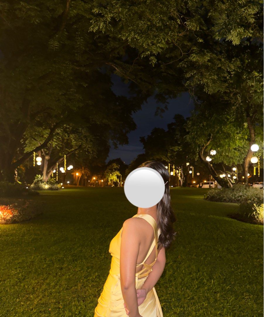 Yellow Maxi Dress (Category: Evening dresses & gowns) located in Makati City. Submitted by missy.ou (Listing ID 1468829480, Image 2). Description: FOR RENT: Custom-made/altered elegant Yellow Satin-like maxi dress for my 4’9” up to 4’11” girlies. Simple, classy, and elegant! This beautiful butter-yellow shade gives a soft, feminine look, making it perfect for your next special event. Designed with a ruched waist to accentuate a more flattering si