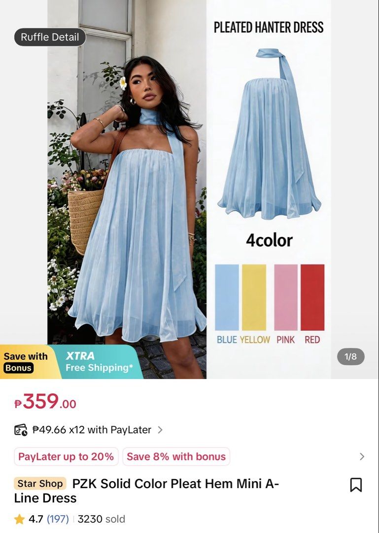 Yellow Pleat Hem Dress (Category: Dresses) located in Manila. Submitted by kluvs2declutter (Listing ID 1468813530, Image 1). Description: Yellow Pleat Hem Mini A-Line Dress — used once — rfs: declutter — original price : ₱359 + sf — last price!! .