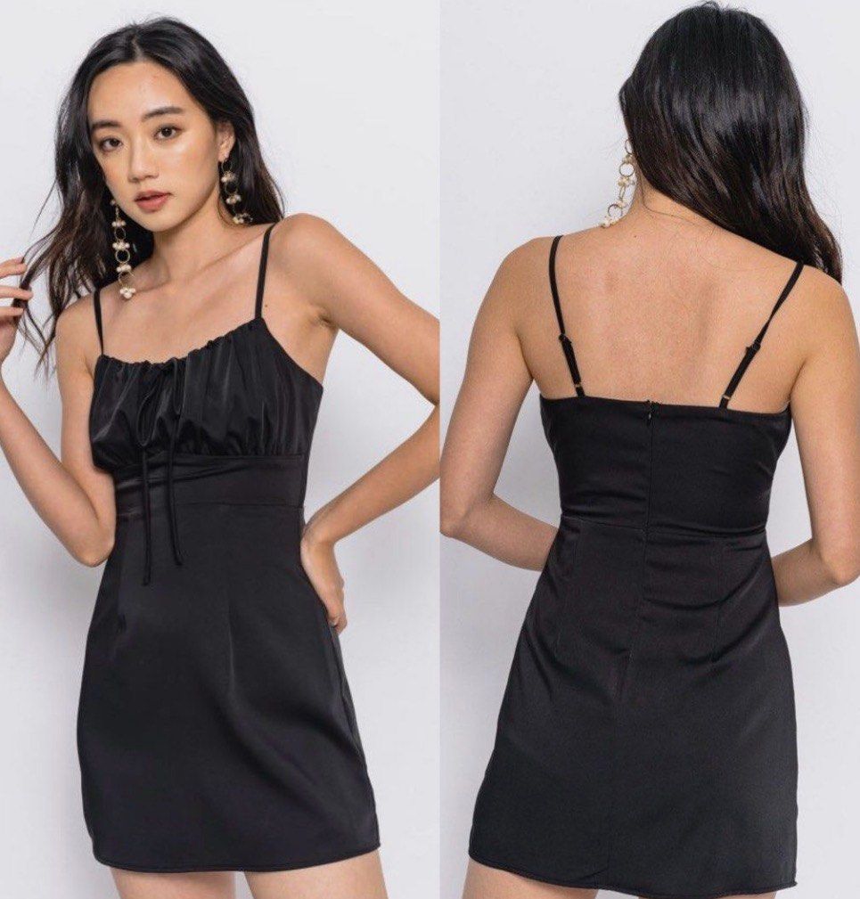 YHF sonata satin dress (Category: Dresses) located in Manila. Submitted by hellothere2012 (Listing ID 1468748419, Image 1). Description: Adjustable strap.