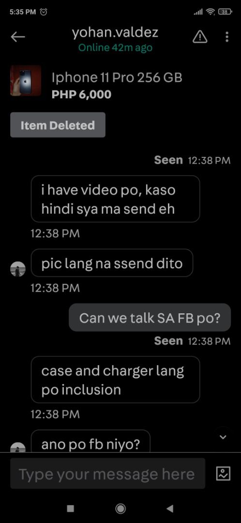 yohan.valdez iPhone 11 scammer (Category: iPhone 11 Series) located in Iloilo. Submitted by j8753 (Listing ID 1468803135, Image 2). Description: .
