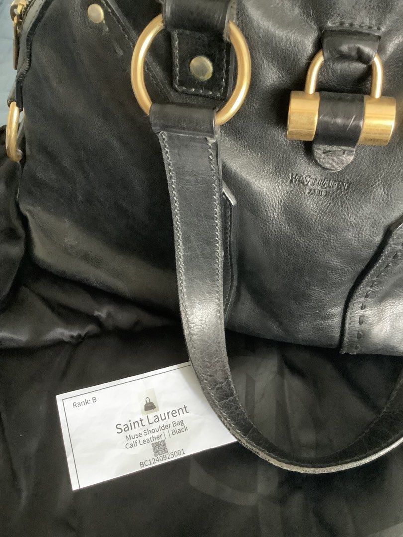YSL Muse Shoulder Bag (Category: Luxury Bags & Wallets) located in Taytay. Submitted by eugeneyoung (Listing ID 1468767809, Image 2). Description: ✅ Ref. Model# BC1240925001. ✅ Calf Leather. ✅ Black color. ✅ Gold tone. ✅ H-22xW36xD12cm. ✅ 9/10 Condition. ✅ 💯 % Authentic YSL. .