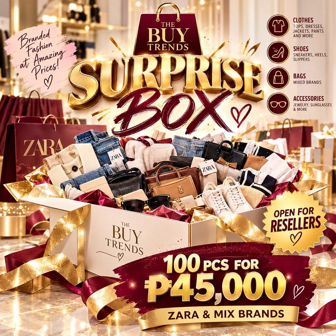 Zara & mix brands surprise box (Category: Sets or Coordinates) located in Makati City. Submitted by kirstenmuriel (Listing ID 1468874796, Image 1). Description: 45,000 for 100 pcs Follow Instagram @thebuytrends.