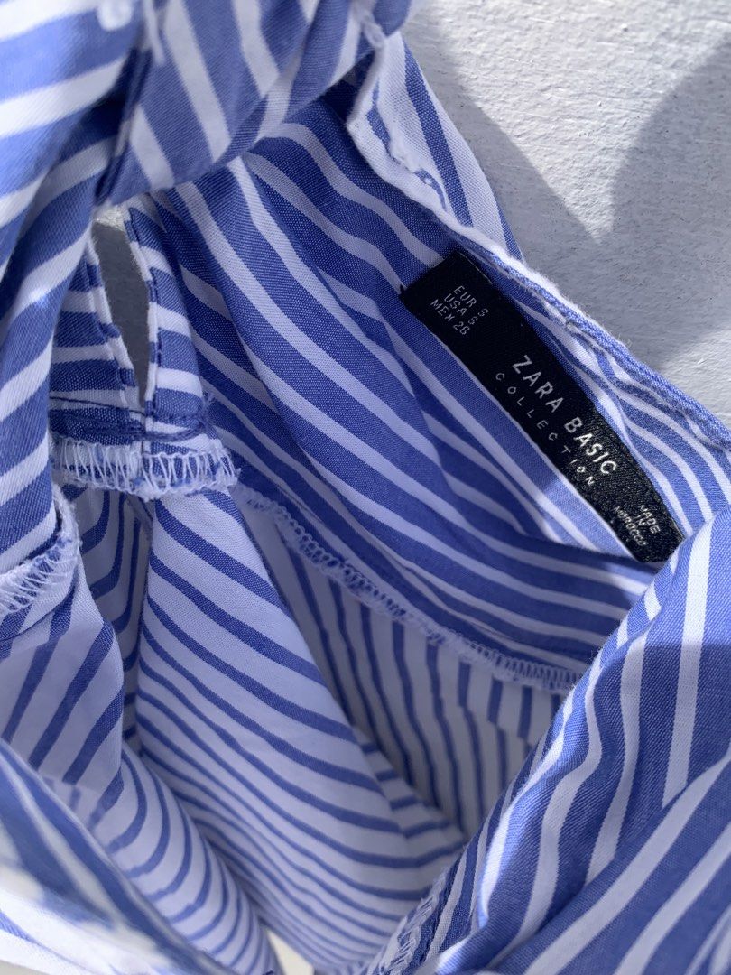 ZARA basic blue striped top (Category: Sleeveless) located in Muntinlupa City. Submitted by pink.poppies (Listing ID 1468768152, Image 3). Description: .