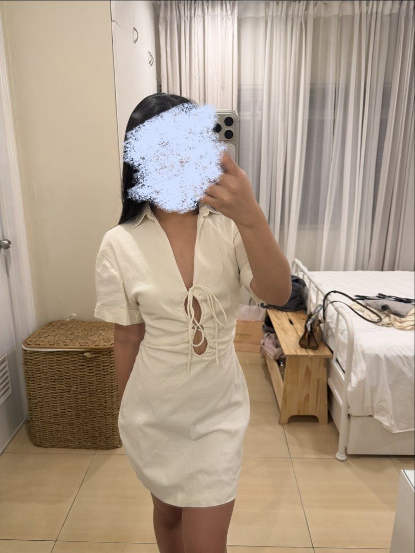 Zara cutout dress (Category: Dresses) located in Las Pinas. Submitted by pascual.drea (Listing ID 1468845992, Image 2). Description: Zara white cutout dress Used twice.