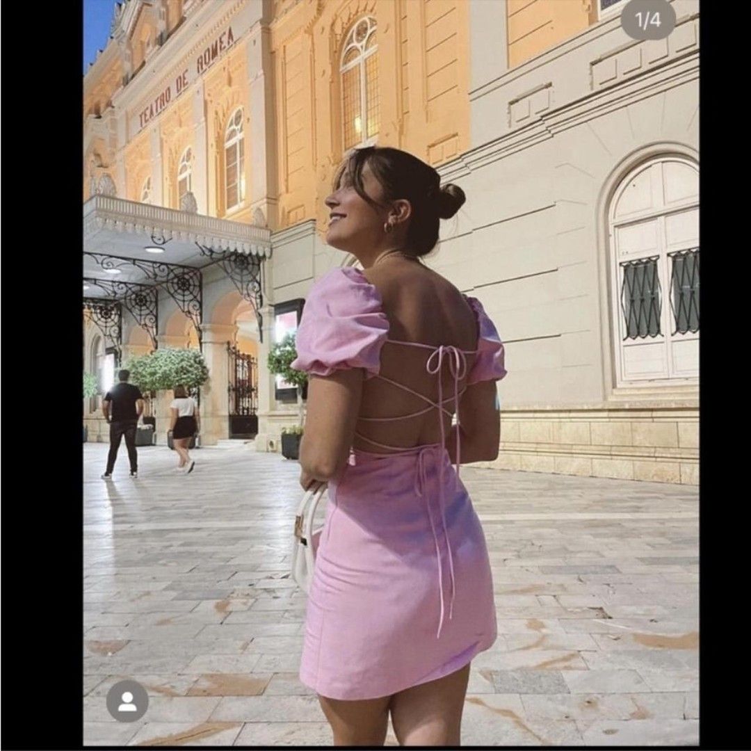 Zara pink puff dress (Category: Dresses) located in San Fernando. Submitted by channel_orange (Listing ID 1468754972, Image 3). Description: .