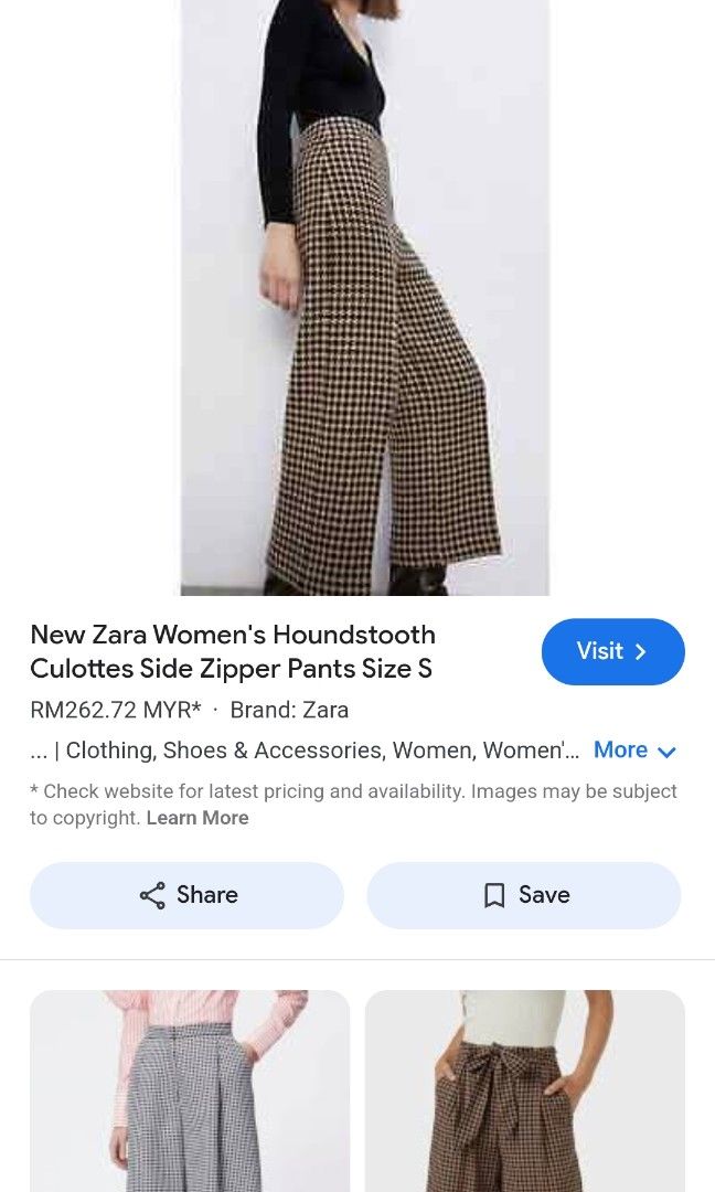 Zara Tweed Culottes Pants (Category: Other Bottoms) located in Baguio. Submitted by k_style_co_preloved (Listing ID 1468746687, Image 2). Description: ON SALE! SALE! SALE! 🎉 ✨ SALE GUIDELINES ✨ 📌 Fixed Price Only – All sale items are offered at their final prices. No haggling or further negotiations, please. ❤️ 📏 Flat-Lay Measurements: xs-s 25-26 waistline 🔎 Flaws/Remarks: Brandnew Please check the item details carefully before placing your o