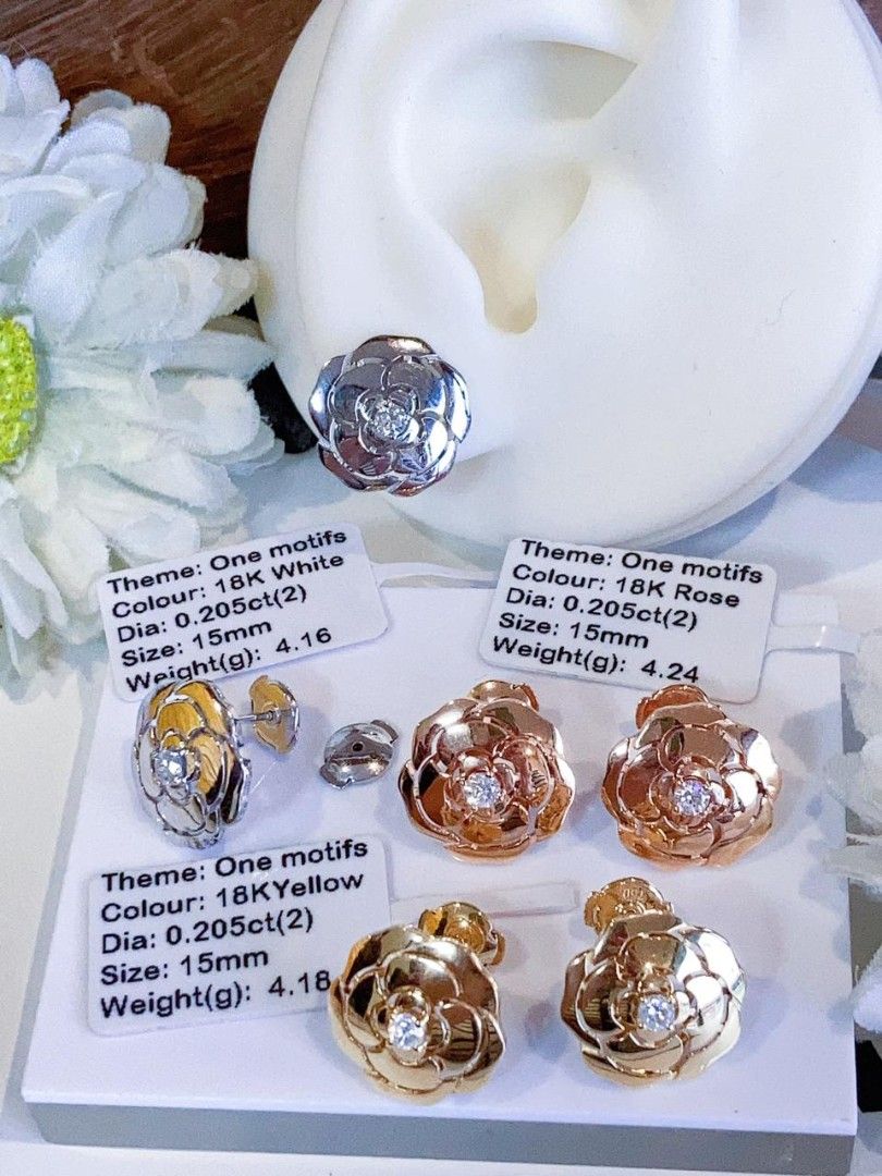 18k gold dia earrings hk setting (Category: Earrings) located in Manila. Submitted by luxesparks (Listing ID 1469116705, Image 2). Description: .