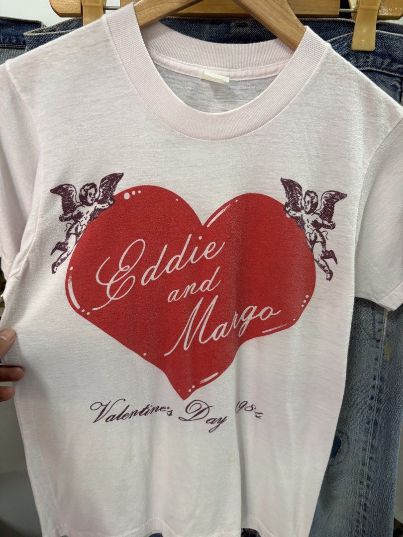 1984 Valentine’s Day tee. (Category: Tshirts & Polo Shirts ) located in Paranaque City. Submitted by arcvintage (Listing ID 1469005133, Image 2). Description: 1984 Valentine’s Day tee. Size: Fits Small Chest: 17” Length: 24” Flaws: Paper thin Fabric Color rate: 9.5/10 P1000 plus shipping fee. Sizing is determined by measurements not by the garment tag. Disclaimer: Arc Vintage is not affiliated with the official brand’s displayed. All rights to th