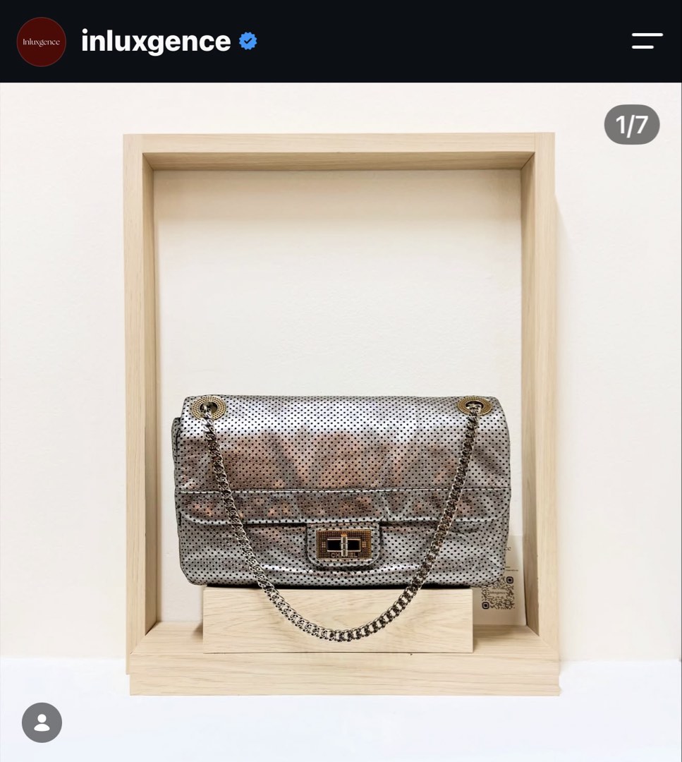 [1990 only!] Chanel Reissue 29cm Preforated Chain Shoulder Bicolor ...