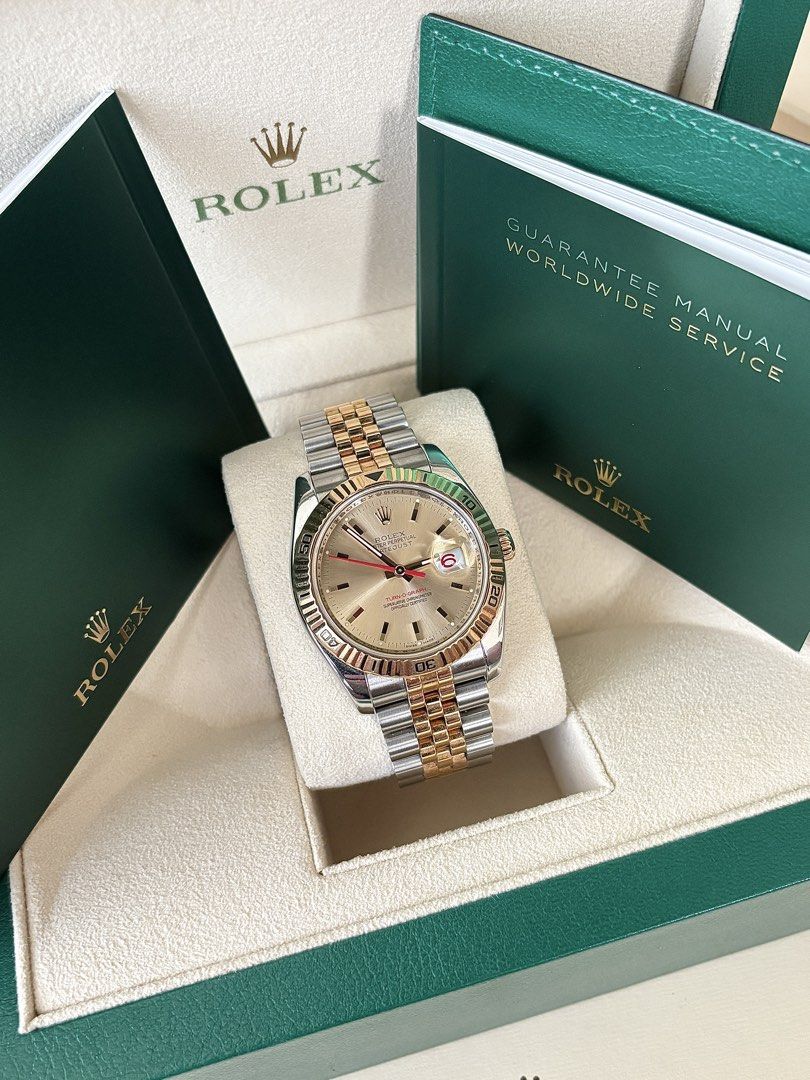2007 Rolex Datejust 36mm Turnograph Two-tone YG Ref. 116263 (Category: Luxury Watches) located in Paranaque City. Submitted by carlobsantos (Listing ID 1469007988, Image 3). Description: FOR SALE🚨🚨🚨 2007 Rolex Datejust 36mm Turnograph Two-tone YG Ref. 116263 -9.7/10 Excellent Condition -Foreign AD -36mm Case Size -Cal. 3135 Automatic Movement -48hrs Power Reserve -Complete Set Price: P578,000 Meetups in Sucat/Bicutan Parañyaque, Las Piñas, Ala