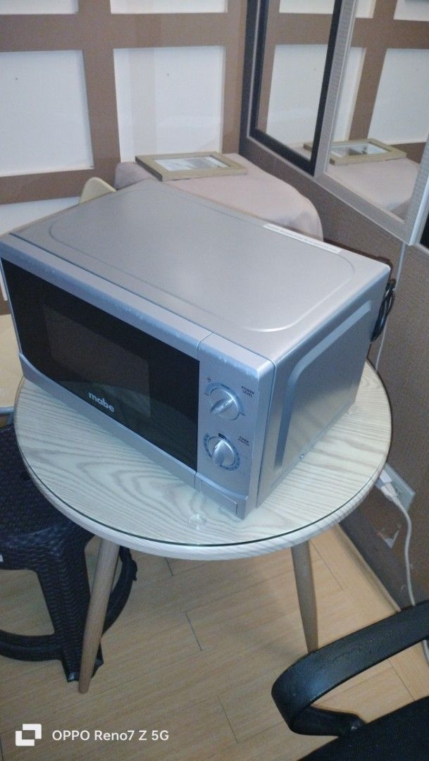 20L Mabe Microwave Oven (Category: Ovens & Toasters) located in Cainta. Submitted by randypizon (Listing ID 1469093001, Image 2). Description: mabe 20L microwave 7 weeks use from company event and it was kept and never used after the event. no issue working in good condition looks like new no rust and dents very clean RFS: company pull-out - Brand: Mabe Countertop Microwave - Color: Sleek silver body with a black door - Controls: User-friendly du