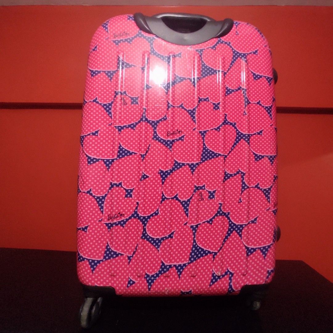 24" Barbie Luggage 360° (Category: Luggage) located in Cainta. Submitted by fukunekojapansurplus (Listing ID 1469049747, Image 3). Description: 1300 pesos 360° spinner wheels Lightweight Wheels, telescopic handle and zipper are working perfectly. *No key and I don't know the code *Scratches (pics) ■Brand: Barbie ■Item: Suitcase ■Size: ■Body: Approx. W43 x H60 x D28cm ■External Dimensions: Approx. W46 x H66 x D28cm ■Three Sides: Approx. 140cm (inc