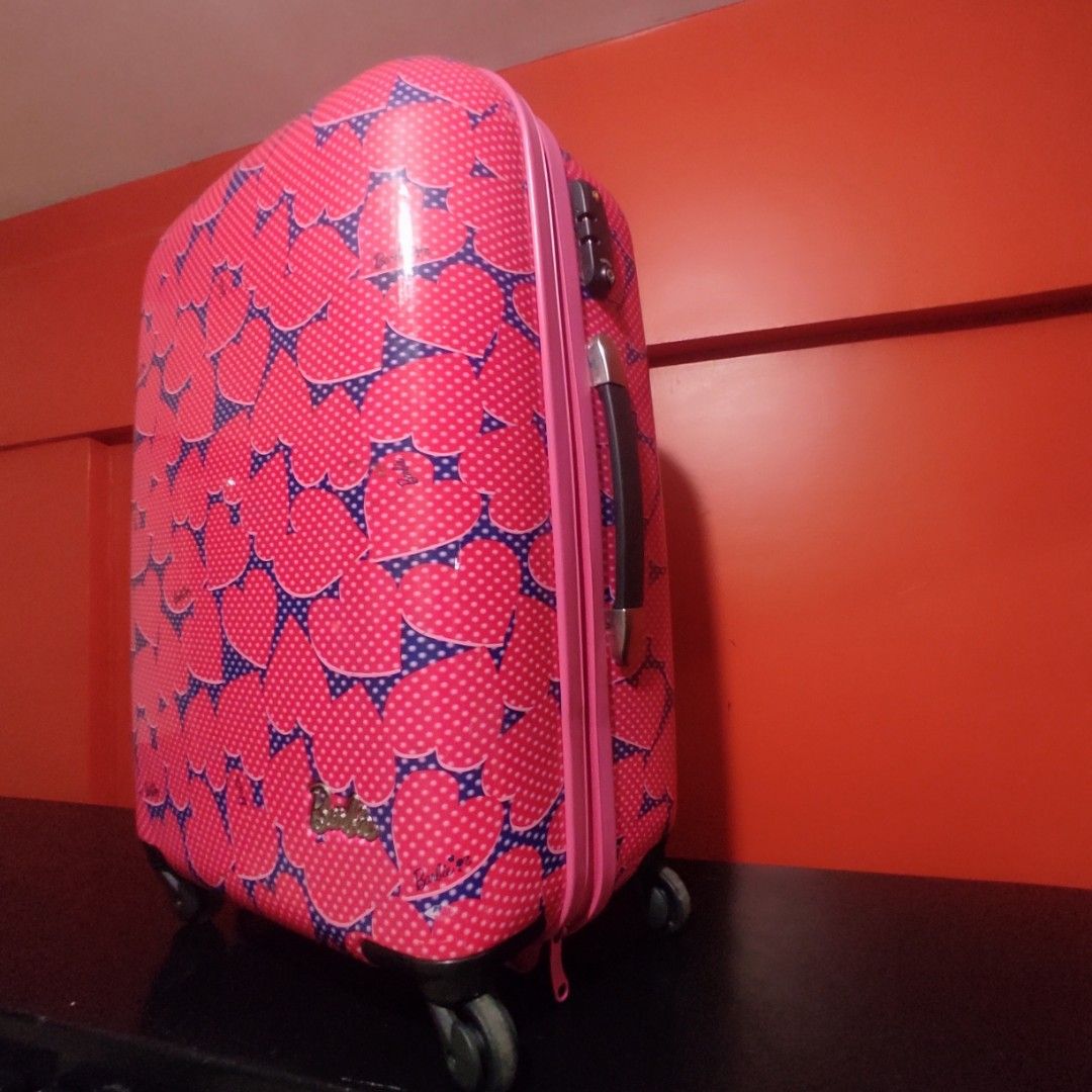 24" Barbie Luggage 360° (Category: Luggage) located in Cainta. Submitted by fukunekojapansurplus (Listing ID 1469049747, Image 2). Description: 1300 pesos 360° spinner wheels Lightweight Wheels, telescopic handle and zipper are working perfectly. *No key and I don't know the code *Scratches (pics) ■Brand: Barbie ■Item: Suitcase ■Size: ■Body: Approx. W43 x H60 x D28cm ■External Dimensions: Approx. W46 x H66 x D28cm ■Three Sides: Approx. 140cm (inc