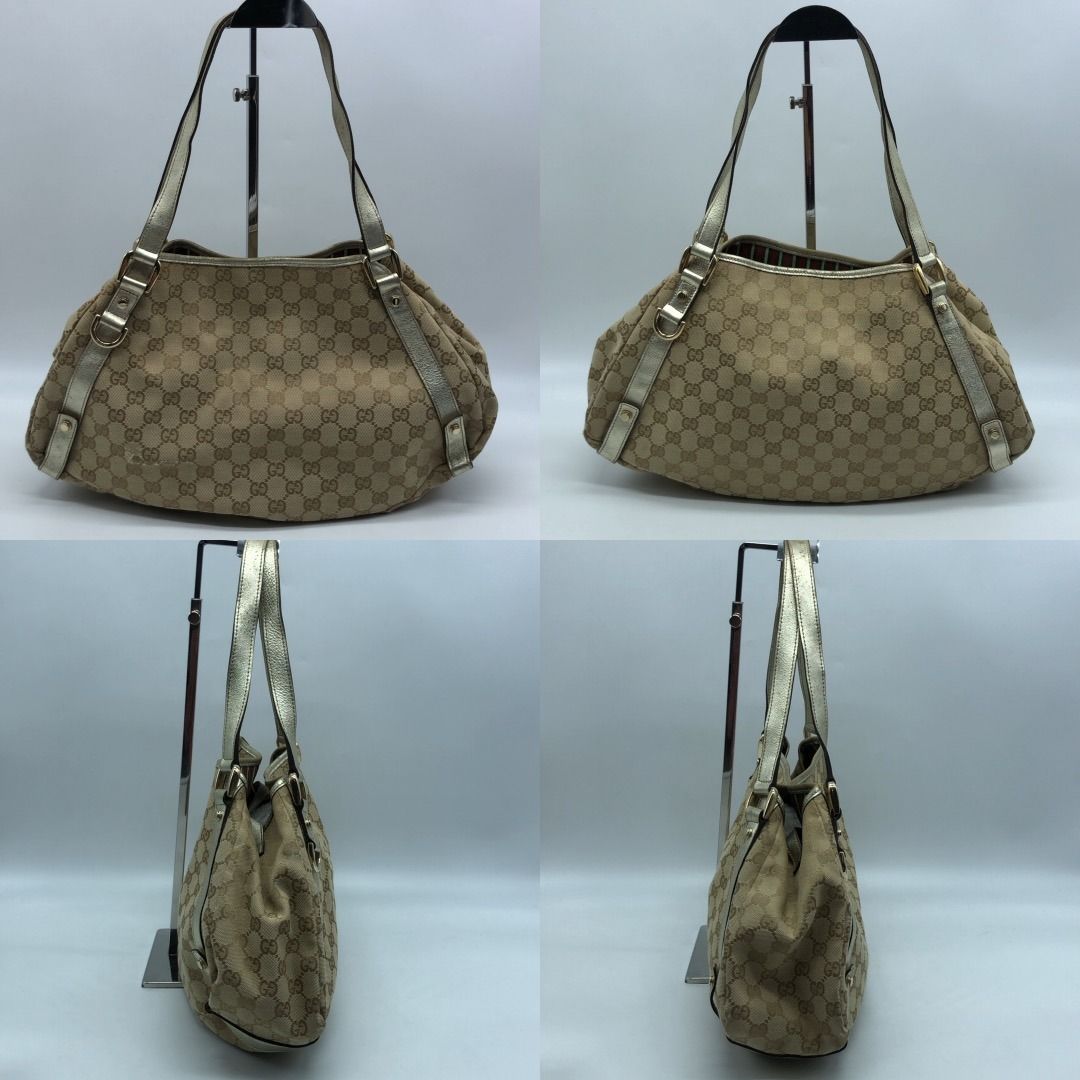 267010106 GUCCI BAG CANVAS 130736 (Category: Luxury Bags & Wallets) located in Taguig. Submitted by ecoring.ph (Listing ID 1468950922, Image 2). Description: ◆CONDITION: B- ◆DESCRIPTIONS: (Other defects/info:) OUTER: The canvas body of the bag is stained and dirty, has minimal discolorations, and shows signs of use. The bottom and bottom corners of the bag are stained, dirty, and minorly scuffed, have minimal discolorations, and show signs of use