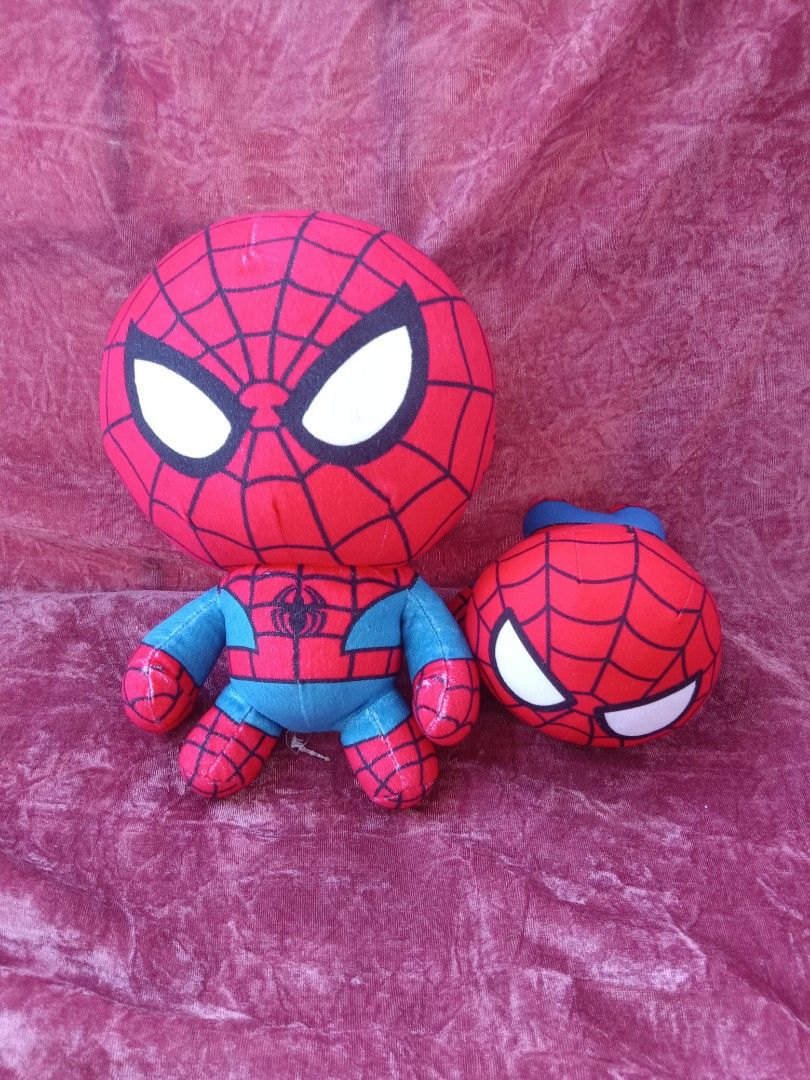 2pcs Sega Marvel Spider-Man Plush Toy (Category: Plushies & Soft Toys) located in Cabuyao City. Submitted by jimcollections (Listing ID 1469135503, Image 1). Description: - Authentic Sega Marvel Spider-Man plush toy - Features a cute big-head chibi style - Classic red and blue suit with black web detailing - Includes original tag (Item No. 1028289) - Attached hanging string loop still intact - Official Marvel licensed merchandise .