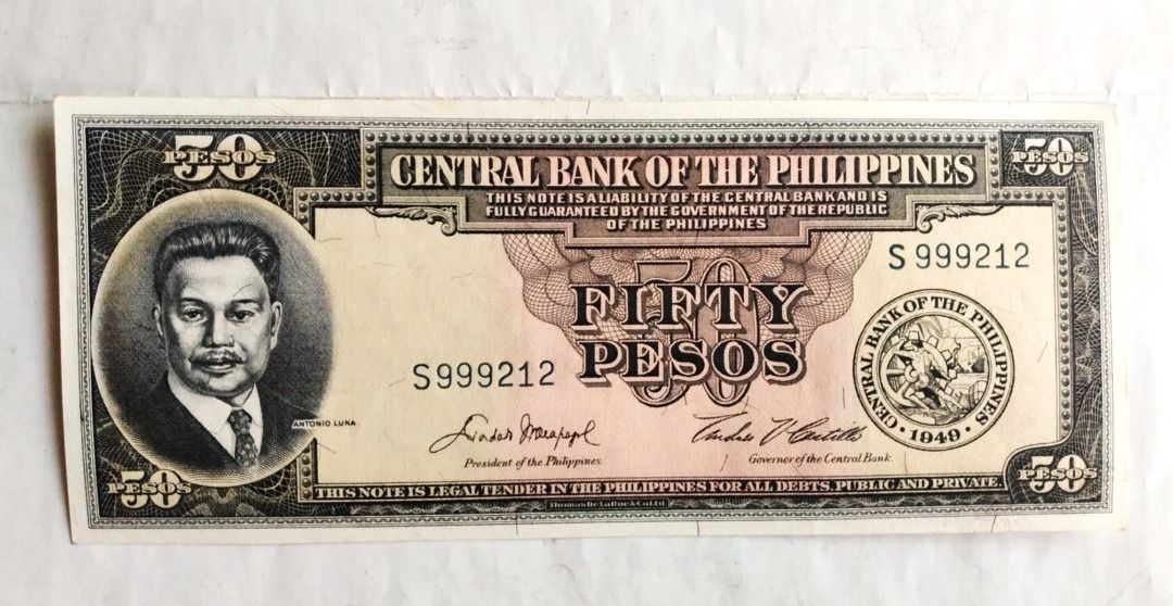 ₱50 Macapagal-Castillo (Category: Currency) located in Quezon City. Submitted by louie.s (Listing ID 1469064631, Image 1). Description: English Series ₱50 Macapagal-Castillo Unc ₱600+SF.