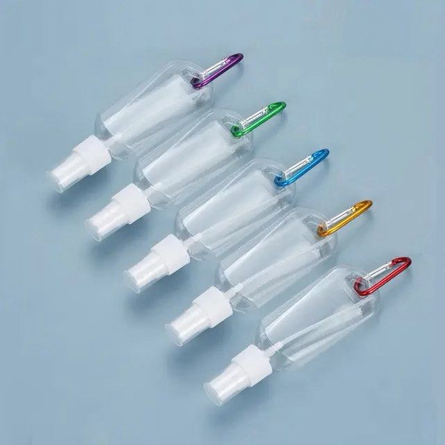 60ml Clear PETG Spray Bottle with Carabiner Hook (Category: Sanitizers & Disinfectants) located in Tagum. Submitted by Pingsoy (Listing ID 1468934205, Image 3). Description: 60ml Spray Bottle with Keychain Hook – ₱10 Each Decluttering extra stocks! ✨ Brand-new and sealed 60ml clear spray bottles with colorful keychain hooks. Lightweight, refillable, and easy to bring anywhere. 📦 Brand new and sealed 💧 60ml capacity CLEARANCE PRICES • 1 pc – ₱10