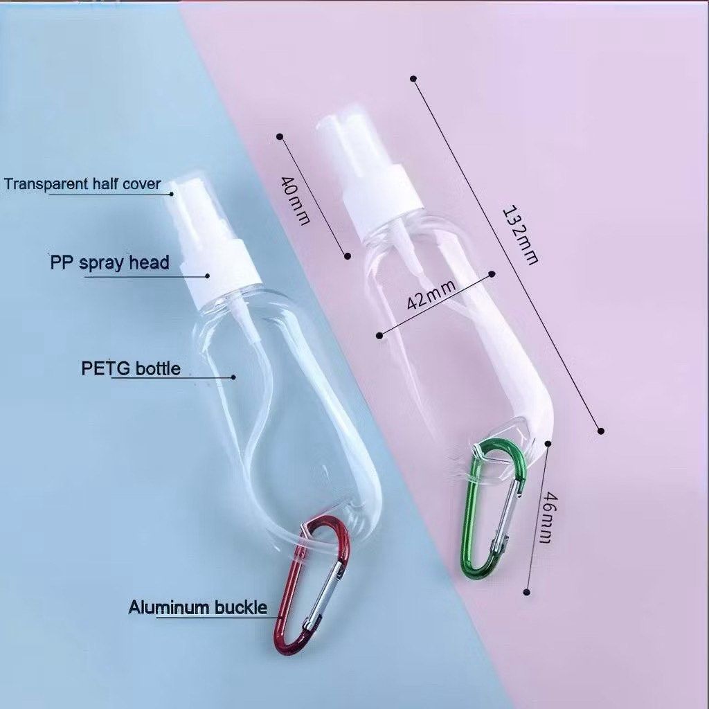 60ml Clear PETG Spray Bottle with Carabiner Hook (Category: Sanitizers & Disinfectants) located in Tagum. Submitted by Pingsoy (Listing ID 1468934205, Image 2). Description: 60ml Spray Bottle with Keychain Hook – ₱10 Each Decluttering extra stocks! ✨ Brand-new and sealed 60ml clear spray bottles with colorful keychain hooks. Lightweight, refillable, and easy to bring anywhere. 📦 Brand new and sealed 💧 60ml capacity CLEARANCE PRICES • 1 pc – ₱10