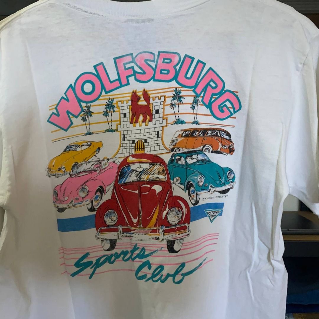 80's Beetles Wolfsburg Car Club (Category: Tshirts & Polo Shirts ) located in Legazpi City. Submitted by southeastjunkies (Listing ID 1469093655, Image 2). Description: Vintage Beetles Wolfsburg Car Club (Dated 1987) 20.5x27.5 (Medium to Large) minor stains, paper thin, single stitch all the way (ssatw), perfect for car/racing collectors and Volkswagen collectors.
