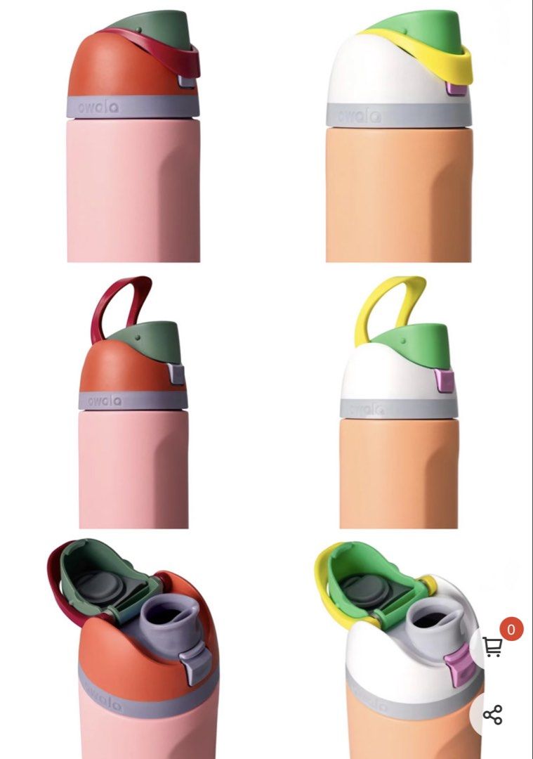✨ AUTHENTIC OWALA 2pc BUNDLE - FREESIP 24 OZ (710ml) | CANADA PRE-ORDER 🇨🇦 (Category: Water Bottles & Tumblers) located in Manila. Submitted by _ireielk (Listing ID 1468996426, Image 3). Description: - Authentic Owala FreeSip Insulated Water Bottle Duo (Set of 2) - Capacity: 24oz / 710ml per bottle - Colorway 1: Pink body with red and green lid details - Colorway 2: Peach body with white, green, and yellow lid details - Features the signature F