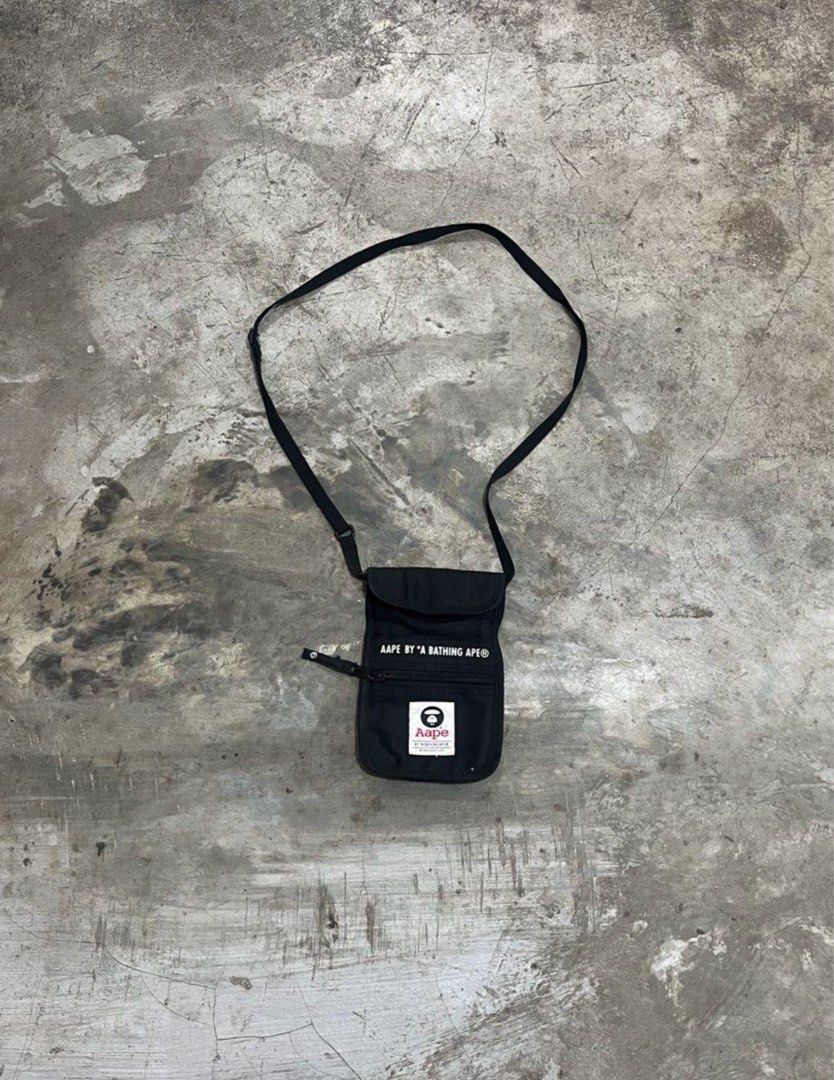 AAPE By A Bathing Ape Black Crossbody Sling Bag, Men's Fashion, Bags ...