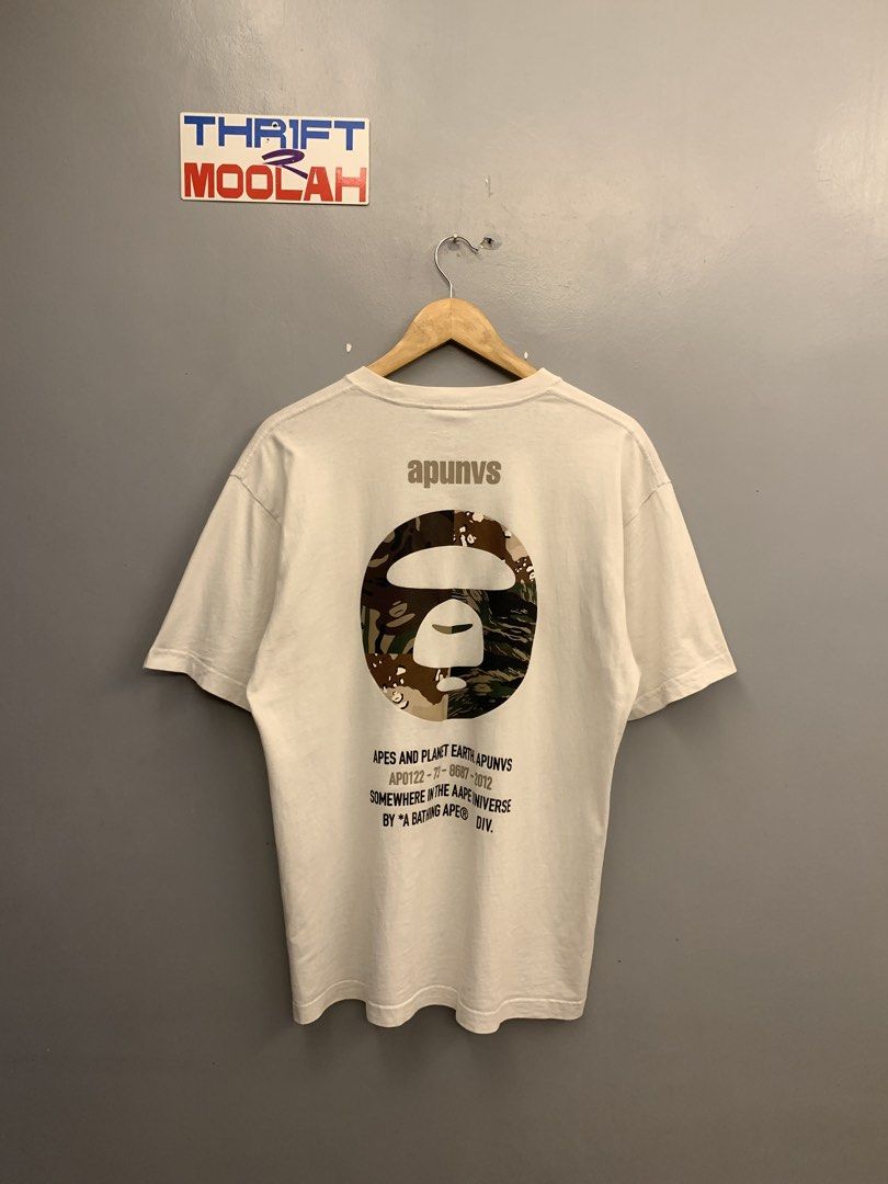 AAPE MIXED CAMOU MOON FACE IVORY TEE (Category: Tshirts & Polo Shirts ) located in Cavite. Submitted by thrift2moolah (Listing ID 1468980110, Image 2). Description: AAPE MIXED CAMOU MOON FACE IVORY TEE Size XL on tag 21-22/28 Excellent condition 9/10 Color rate Needwash only 850 plus sf.