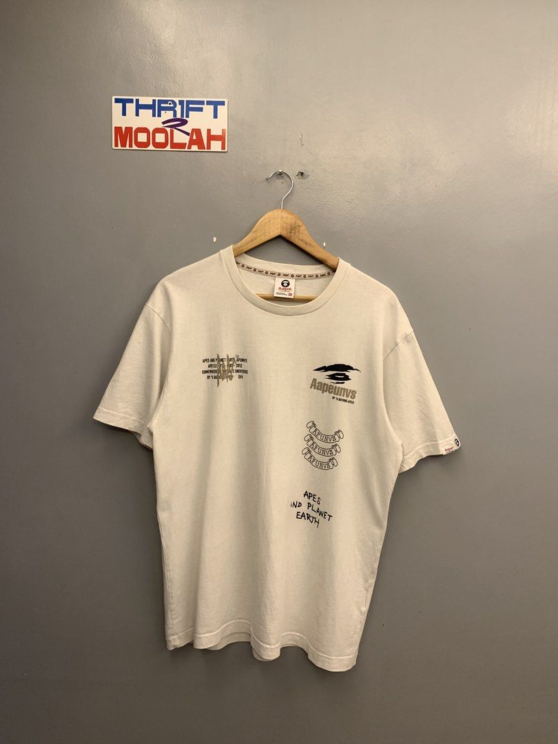 AAPE MIXED CAMOU MOON FACE IVORY TEE (Category: Tshirts & Polo Shirts ) located in Cavite. Submitted by thrift2moolah (Listing ID 1468980110, Image 1). Description: AAPE MIXED CAMOU MOON FACE IVORY TEE Size XL on tag 21-22/28 Excellent condition 9/10 Color rate Needwash only 850 plus sf.