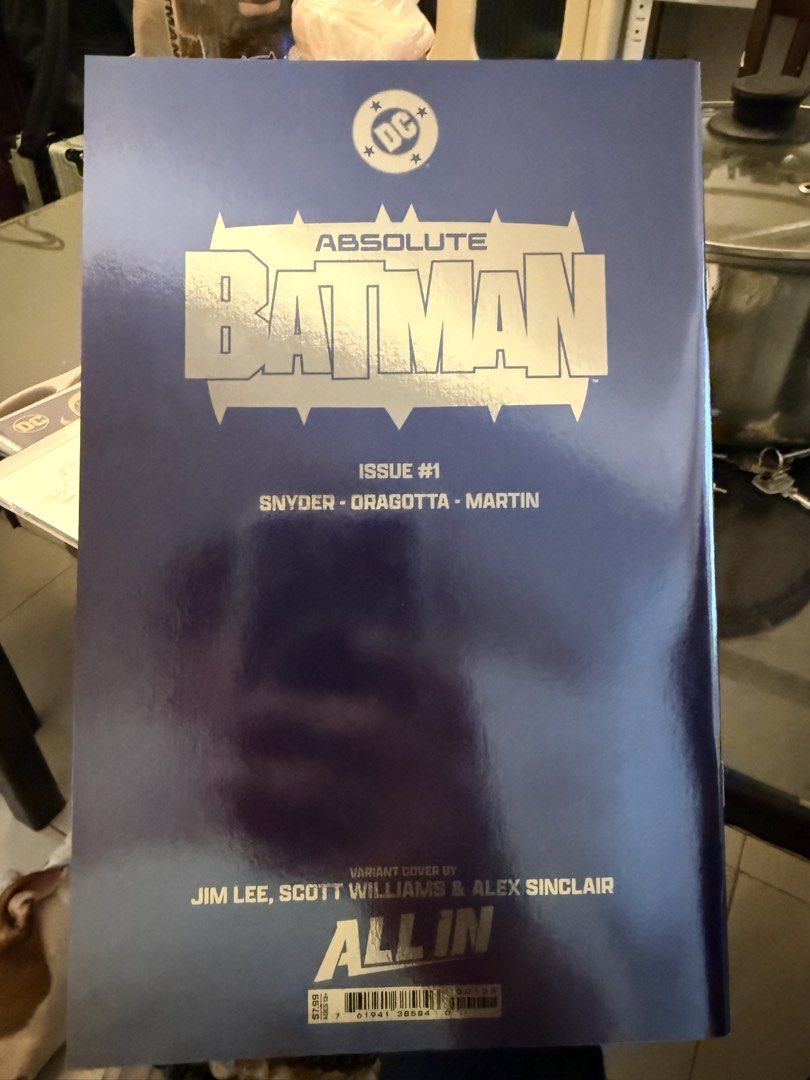 Absolute Batman #1 Jim Lee Foil Variant DC Comics (Category: Comics & Manga) located in Caloocan City. Submitted by ninomendoz48209 (Listing ID 1469160158, Image 2). Description: - Title: Absolute Batman #1 - Variant: Jim Lee, Scott Williams, and Alex Sinclair foil cover - Creators: Scott Snyder, Nick Dragotta, and Dave Stewart - Event: DC All In Initiative - Condition: Brand new, first printing, straight from the box - Perfect for any DC comic c
