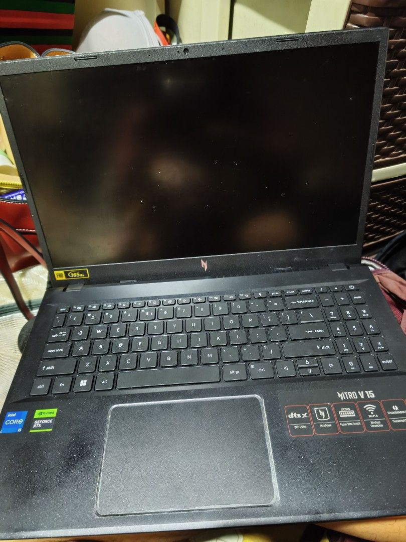 Acer Nitro V 15 Intel Core i5 RTX (Category: Laptops & Notebooks) located in Quezon City. Submitted by jaesplushroom (Listing ID 1468965220, Image 2). Description: - Processor: Intel Core i5 with NVIDIA GeForce RTX graphics - Display: 15.6-inch FHD at 165Hz refresh rate - Storage & Memory: Fast PCIe SSD and DDR5 RAM - Performance: Runs heavy engineering apps and games effortlessly - Cooling & Audio: Dual-fan cooling with Acer NitroSense and DTS:X