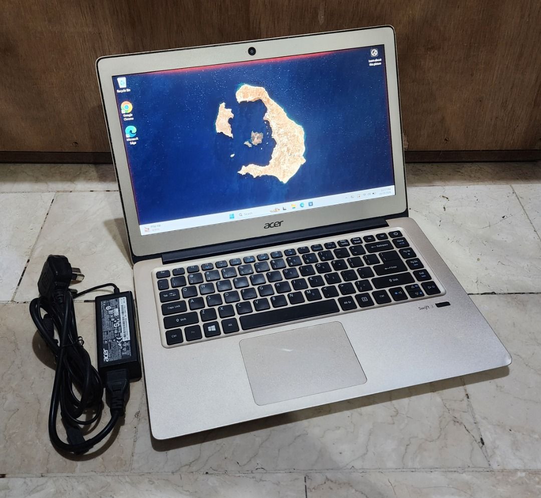 Acer Swift i5 7th Gen Laptop (Category: Laptops & Notebooks) located in Quezon City. Submitted by protogen (Listing ID 1469040050, Image 1). Description: Acer Swift SF314-51 Laptop Intel Core i5 7200U Processor 8GB RAM 256 GB SSD 14 inches display 3-4 hours battery life Backlit keyboard Windows 11 and Microsoft Office 2021 installed Issues: - Screen has orange on sides, also has white pixels (see 3rd to 5th photos) - Cosmetic issues (dents, rubbe