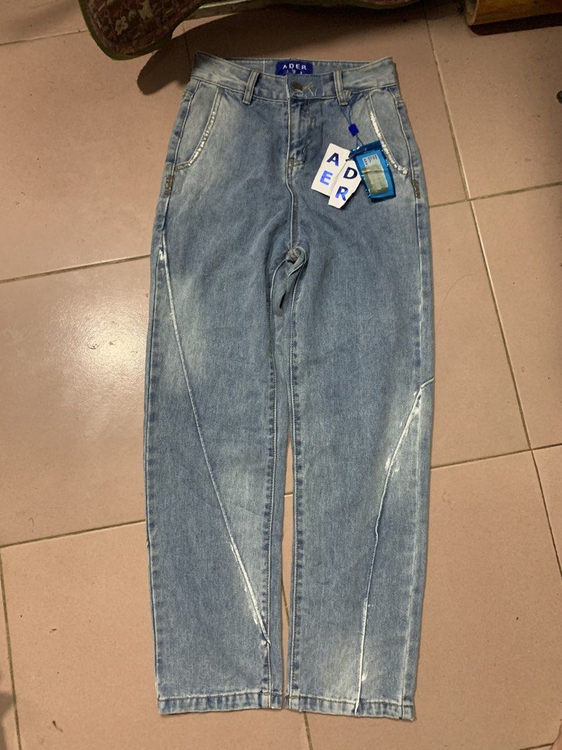 Ader nwt jeans (Category: Jeans) located in Davao. Submitted by frnzy05 (Listing ID 1469109088, Image 1). Description: Ader pants nwt Size - A1 on tag (xs or for women) Waist - 26 Thigh - 11 Length - 39 Leg Opening - 7.5 Issues - need wash Condition - Very good 💸 - 850 + 79 sf.