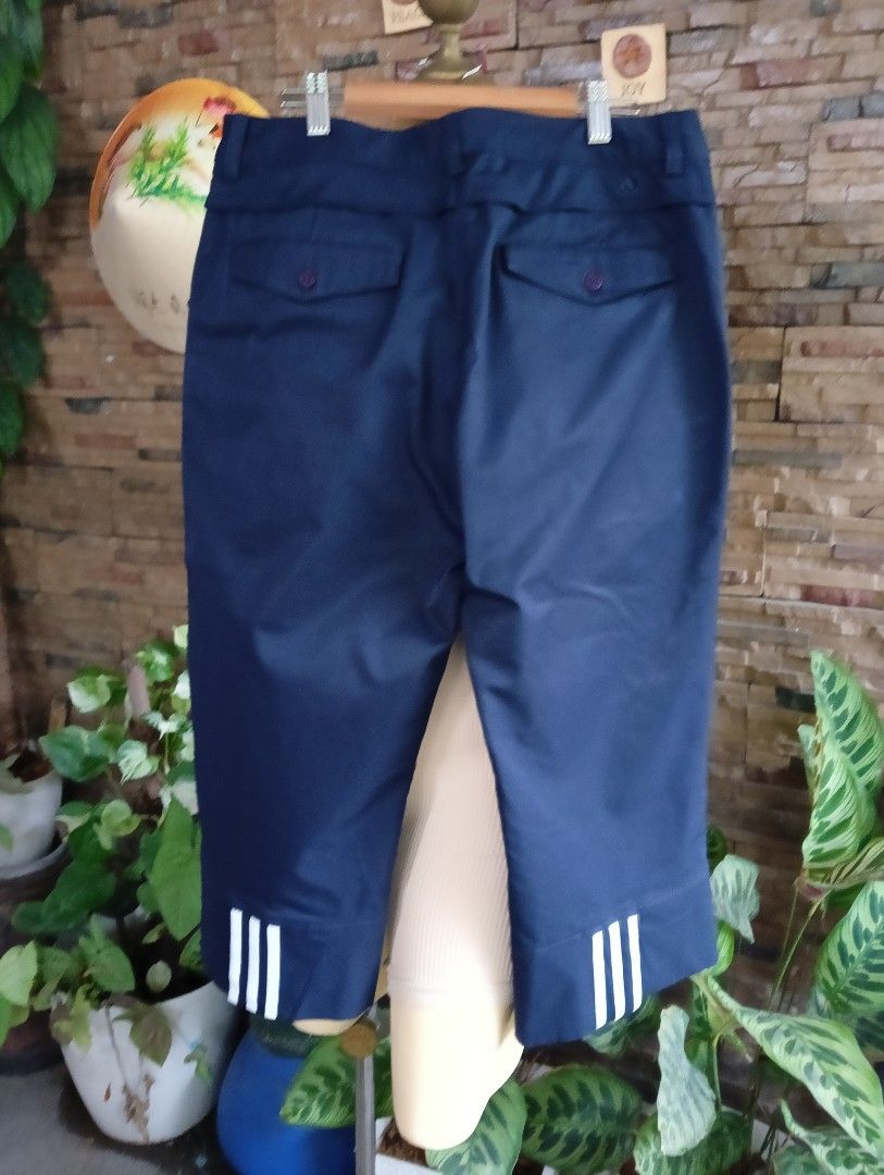 Adidas Capri Pants Size 6 (Category: Other Bottoms) located in Rizal. Submitted by timeless_shop (Listing ID 1468944857, Image 3). Description: 🔥 ORIGINAL ADIDAS Navy Blue 3-Stripes Capri Pants - Size 6 ✨ 📏 Length: 28 inches - Capri 📏 Waistline: 16 inches lay flat 📏 Size Fit: 32 -33 waistline 📏 Hips: 19 inches lay flat 🎨 Color: Navy Blue with 3 White Stripes sa laylayan ✂️ Style: Capri Pants - with back pockets + button 💯 Good Condition: 9