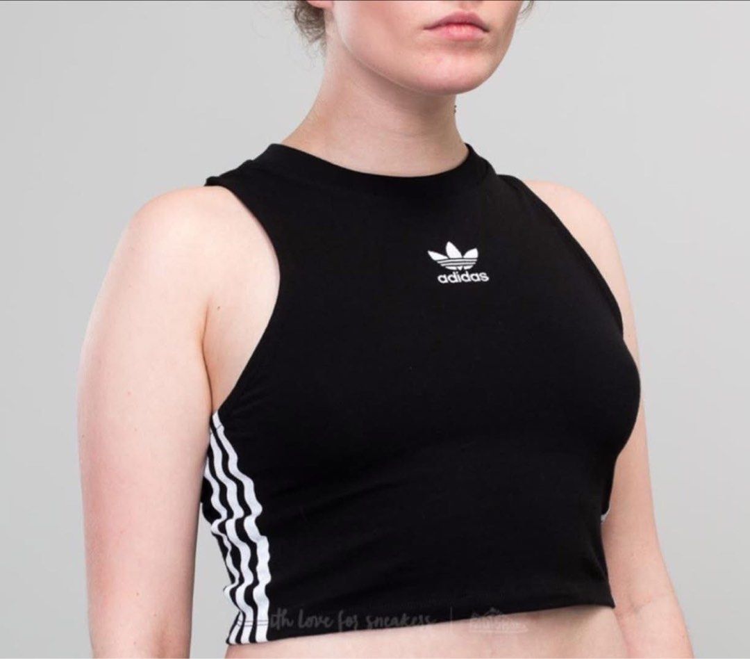 Adidas Crop Tank Top (Category: Sleeveless) located in Pagadian. Submitted by angelcanzado (Listing ID 1468973866, Image 3). Description: Adidas Crop Tank Top Excellent Condition Complete Tags Very black actual 10/10 Embroidered logo Small - Medium .