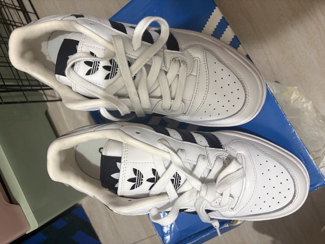Adidas Forum XLG (Category: Sneakers) located in Manila. Submitted by hannahjac (Listing ID 1468961761, Image 3). Description: - Brand: Adidas - Model: Forum XLG W - Colorway: Classic White and Black with signature three stripes - Size: Women's US 9 / UK 7.5 - Features: Chunky platform sole and lace-up closure - Inclusions: Original blue box included - Condition: Brand new in box (BNIB) damaged na yung box.