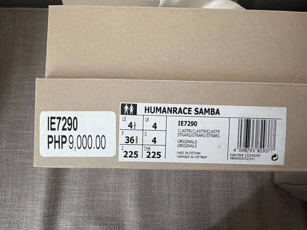 Adidas Humanrace Samba by Pharrell (Category: Sneakers) located in Marikina City. Submitted by marvim (Listing ID 1468945567, Image 2). Description: Limited edition. The Humanrace x adidas Samba “Terracotta” was born from a collaboration between Pharrell Williams and adidas. Designed in a monochromatic colourway, this model is constructed with a leather upper featuring the famous 3-Stripes branding on the sides, in the same tone, along with the ‘