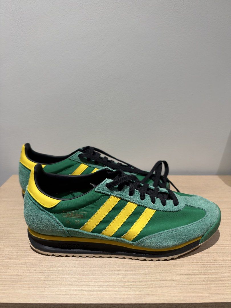Adidas SL 72 Green Yellow (Category: Sneakers) located in Manila. Submitted by eldridge_ng (Listing ID 1469000621, Image 1). Description: - Brand/Model: Adidas SL 72 - Colorway: Green and yellow with black laces and gold foil branding - Size: US 10.5 / UK 10 - Materials: Suede and nylon upper with a grippy rubber outsole - Condition: Clean pair with minimal wear on the soles - mga twice lang nagamit, given as a gift - rfs: wrong size - no box - 1