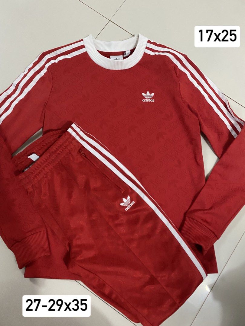 Adidas terno track suit (Category: Sets or Coordinates) located in Santa Maria. Submitted by jordangail (Listing ID 1468940341, Image 1). Description: Adidas terno track suit Both xs on tag pasok den sa teens. Pdeng pangregalo Both 101% original 9.9/10 pulang pula No issue Excellent Rfs: kinaliitan na 😞 Top 17x25 Bottom 27-29 x35 with ankle zip. Pabaston 🙂 Mine na Gcash Jnt God bless.