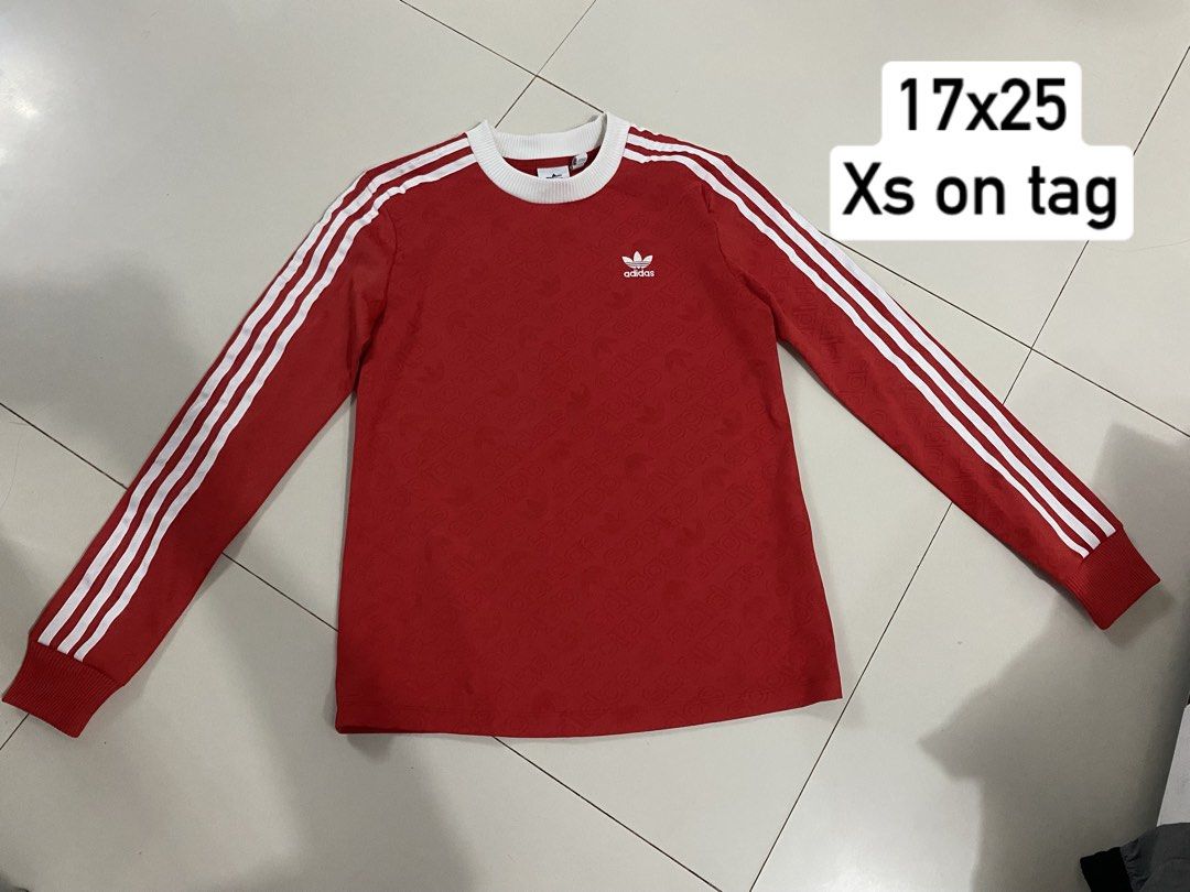 Adidas terno track suit (Category: Sets or Coordinates) located in Santa Maria. Submitted by jordangail (Listing ID 1468940341, Image 2). Description: Adidas terno track suit Both xs on tag pasok den sa teens. Pdeng pangregalo Both 101% original 9.9/10 pulang pula No issue Excellent Rfs: kinaliitan na 😞 Top 17x25 Bottom 27-29 x35 with ankle zip. Pabaston 🙂 Mine na Gcash Jnt God bless.