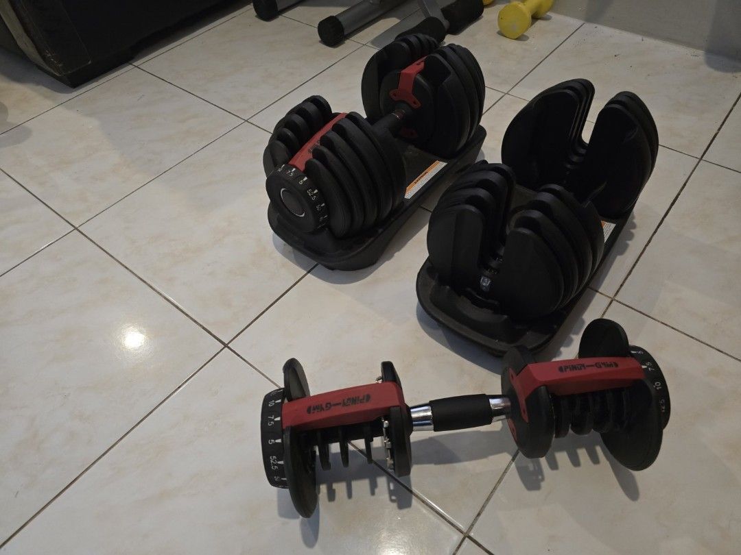 Adjustable Dumbbells, Kettlebell, and Workout Bench Set (Category: Weights & Dumbbells) located in Paranaque City. Submitted by incognitopawikan (Listing ID 1468932115, Image 2). Description: Adjustable Dumbbells 20lb Kettlebell Foldable Incline and Decline Bench (up to 350kg load) All in good working condition (except for bench that has acquired cat scratches but negligible) Loc: Molino 3, Bacoor, Cavite.