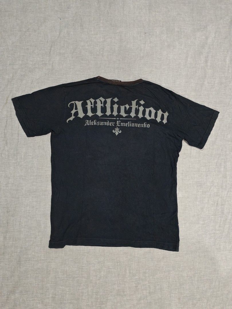 Affliction as pack mens / womens (Category: Tshirts & Polo Shirts ) located in Baguio. Submitted by used_clothing2600 (Listing ID 1469096373, Image 3). Description: Selling as pack Affliction mens size large made in USA Good condition minimal signs of usage W-22 x L-28 Affliction womens size XL excellent condition W-17.5 x L-20 P 2,000.