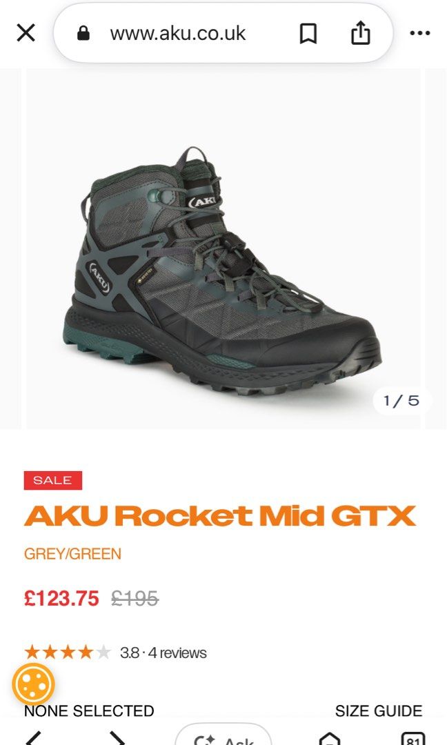 AKU ROCKET MID DFS GTX BOOTs (Category: Boots) located in General Mariano Alvarez. Submitted by adonid (Listing ID 1468941703, Image 2). Description: AKU ROCKET MID DFS GTX BOOTs GOOD CONDITION NORMAL SIGN OF USAGE ONLY SIZE : 26.5 Cm men .