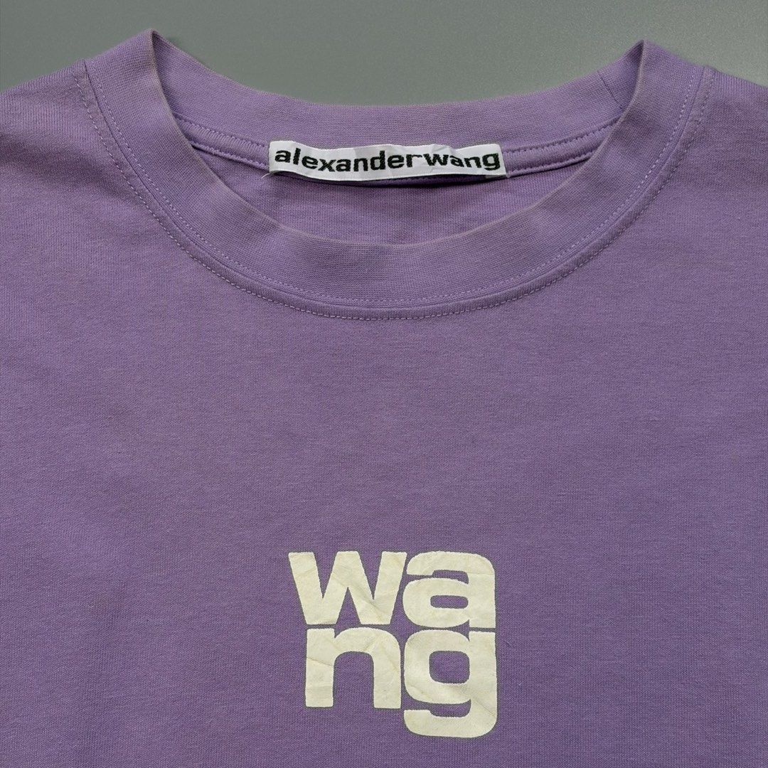 Alexander Wang (Authentic) (Category: Luxury Apparel) located in Cavite. Submitted by onebeancent (Listing ID 1469021550, Image 2). Description: Size: Medium Dimension: 20" Width | 28" Length Color: Purple Color Rate: 9.8/10 Issue: See last pic yellow stain di din gaano halata Condition: Almost new Price: 950php Additional Shipping Fee (J&T Medium Pouch) 75php Luzon 100php visayas 120php mindanao.